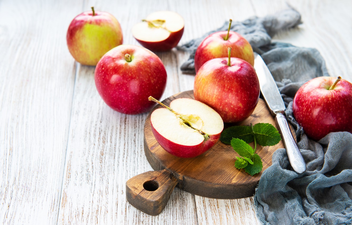 Photo Wallpaper Apples, Red, Fruit - Wallpaper - HD Wallpaper 