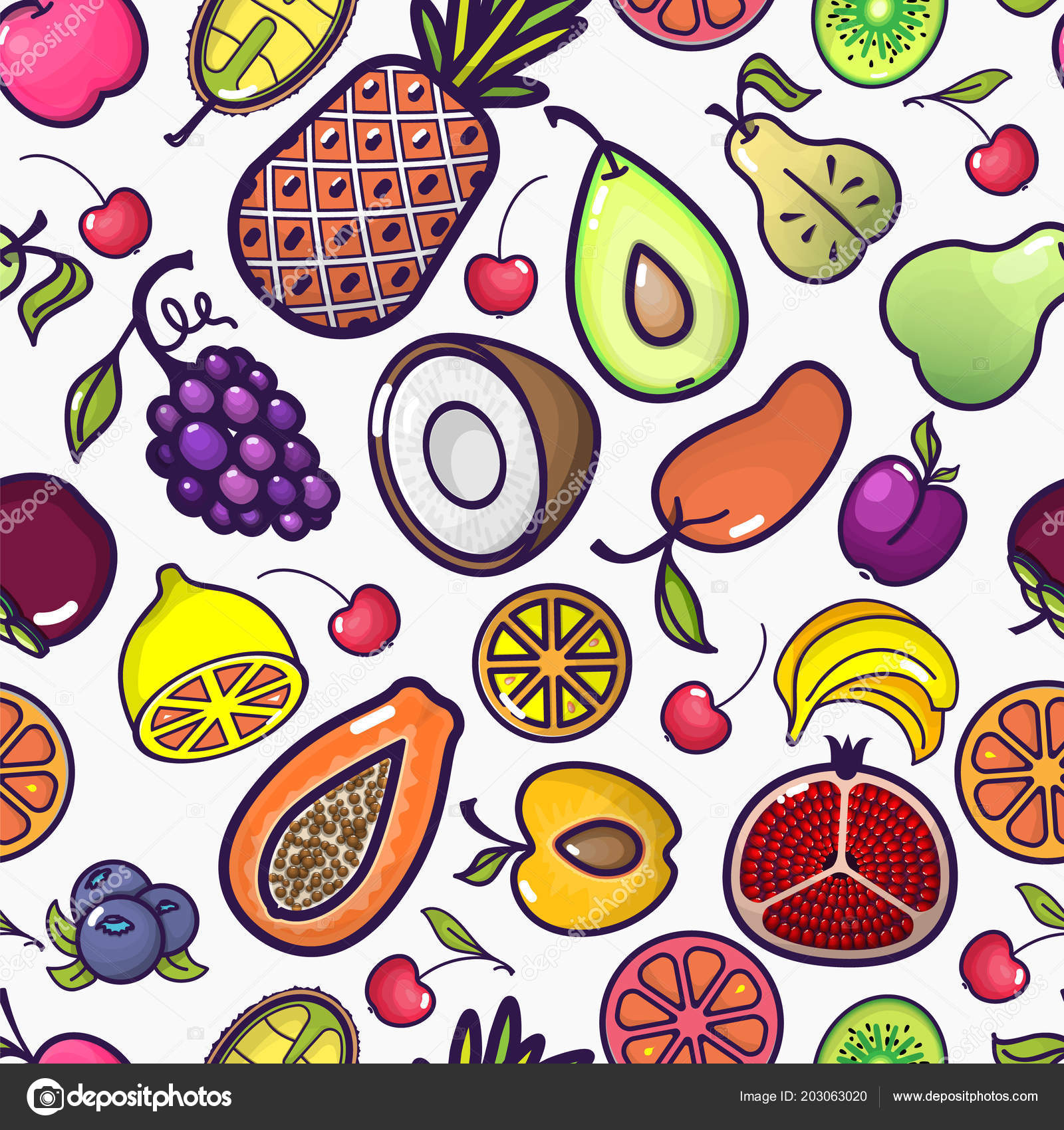 Cartoon Healthy Food Background - HD Wallpaper 