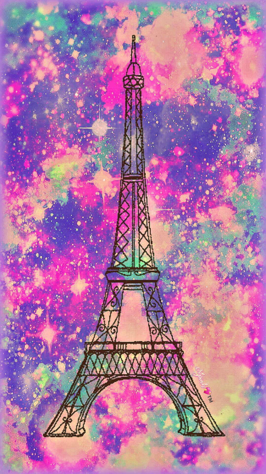Vintage Paris Galaxy Wallpaper - Cute Paris - HD Wallpaper 