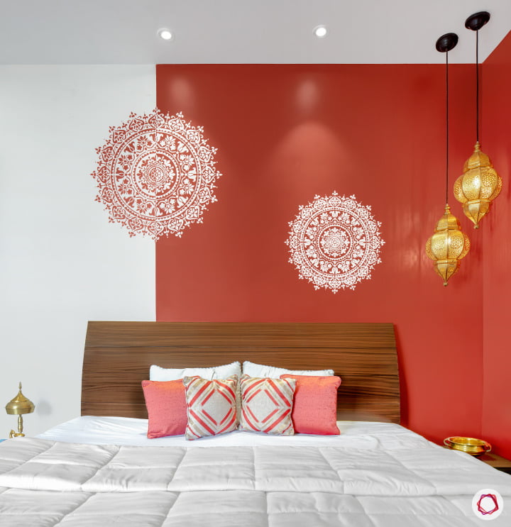 Paint Or Wallpaper Indian Walls Aesthetic - Indian Home Interior Design Bedroom - HD Wallpaper 