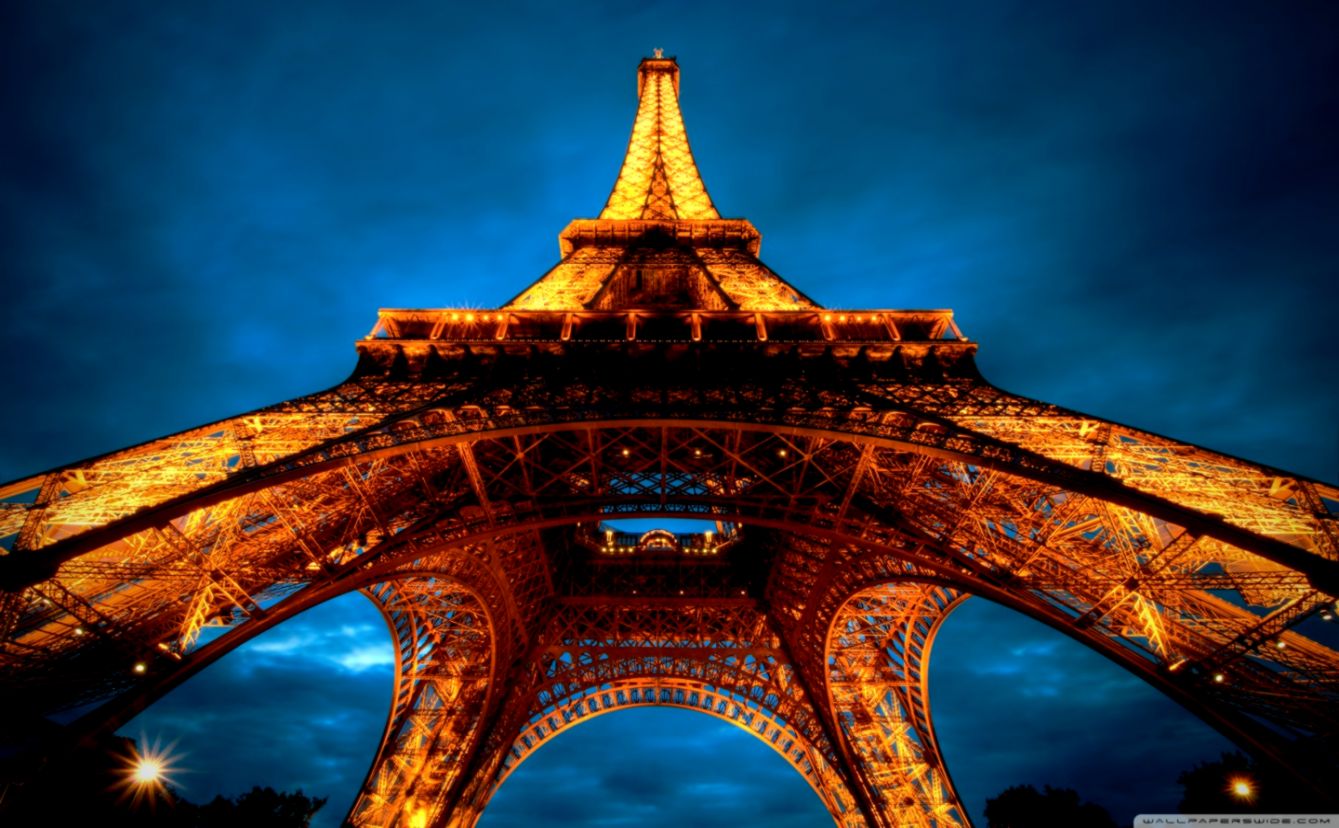 Night Paris Wallpaper Wide Best Image Background - Eiffel Tower - 1339x828  Wallpaper 