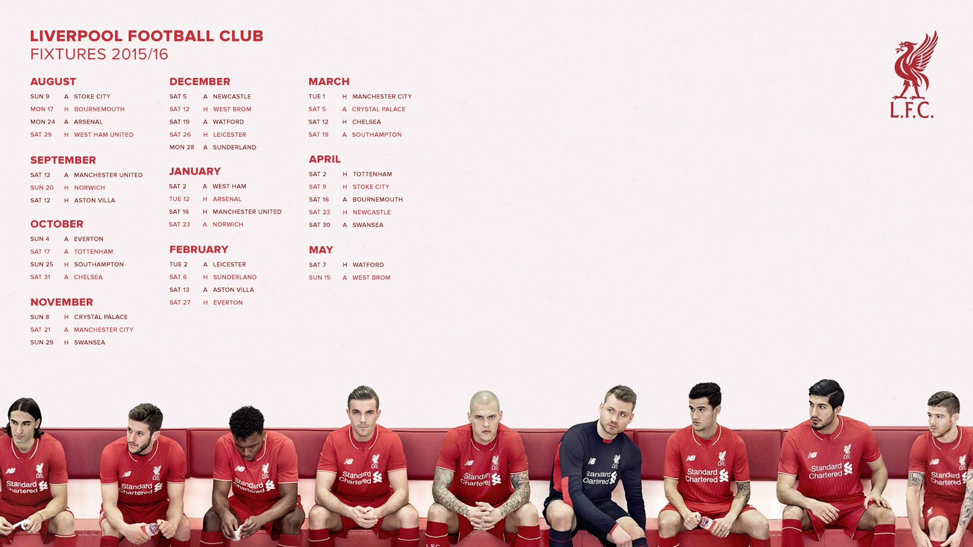 Liverpool Wallpapers Free On Wallpaper Hd 1920 X 1080 - Liverpool Fixtures 2017 18 - HD Wallpaper 