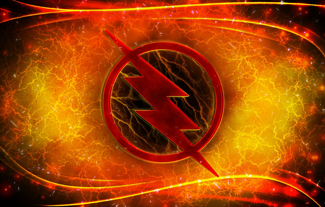 Photo Wallpaper Logo, Lightning, Comics, Reverse Flash - Lightning The Flash Symbol - HD Wallpaper 