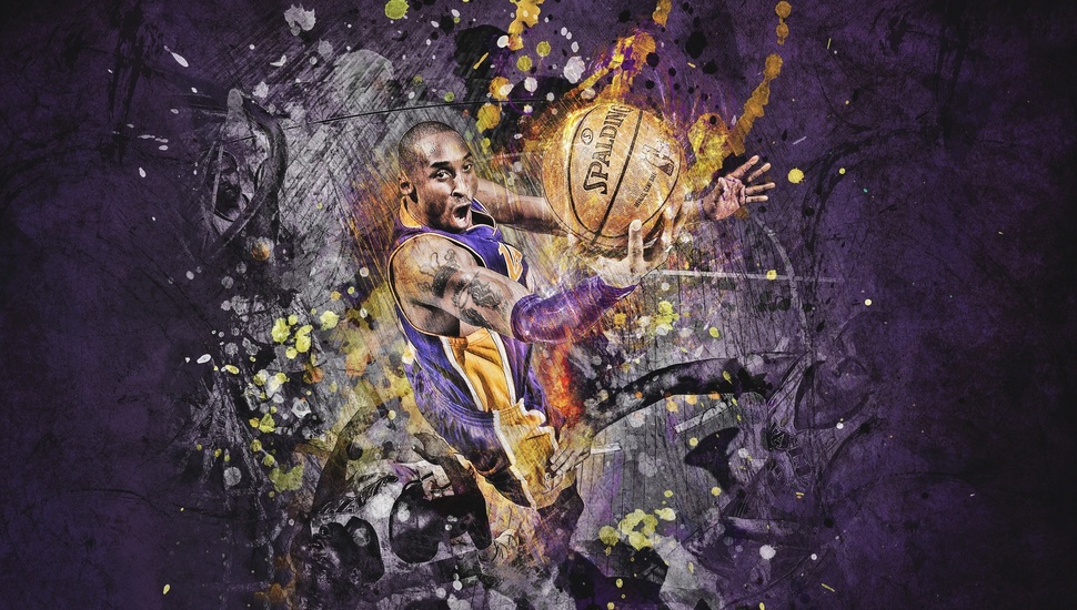 Basketball, Lakers, The Ball, Figure, Spalding, Player, - Kobe Bryant Wallpaper Art - HD Wallpaper 