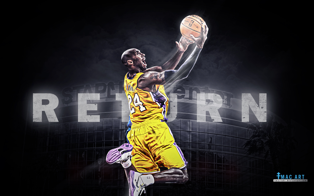 Kobe Bryant Black Background - HD Wallpaper 