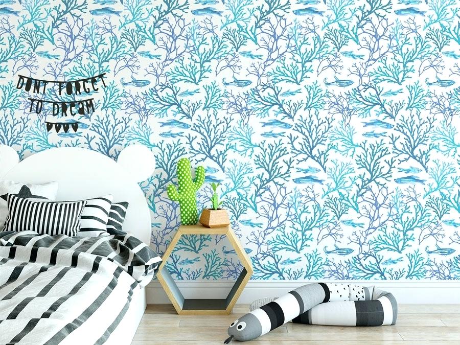 Turquoise Wallpaper Hd Underwater Fish And Coral Mural - Wall Decal - HD Wallpaper 
