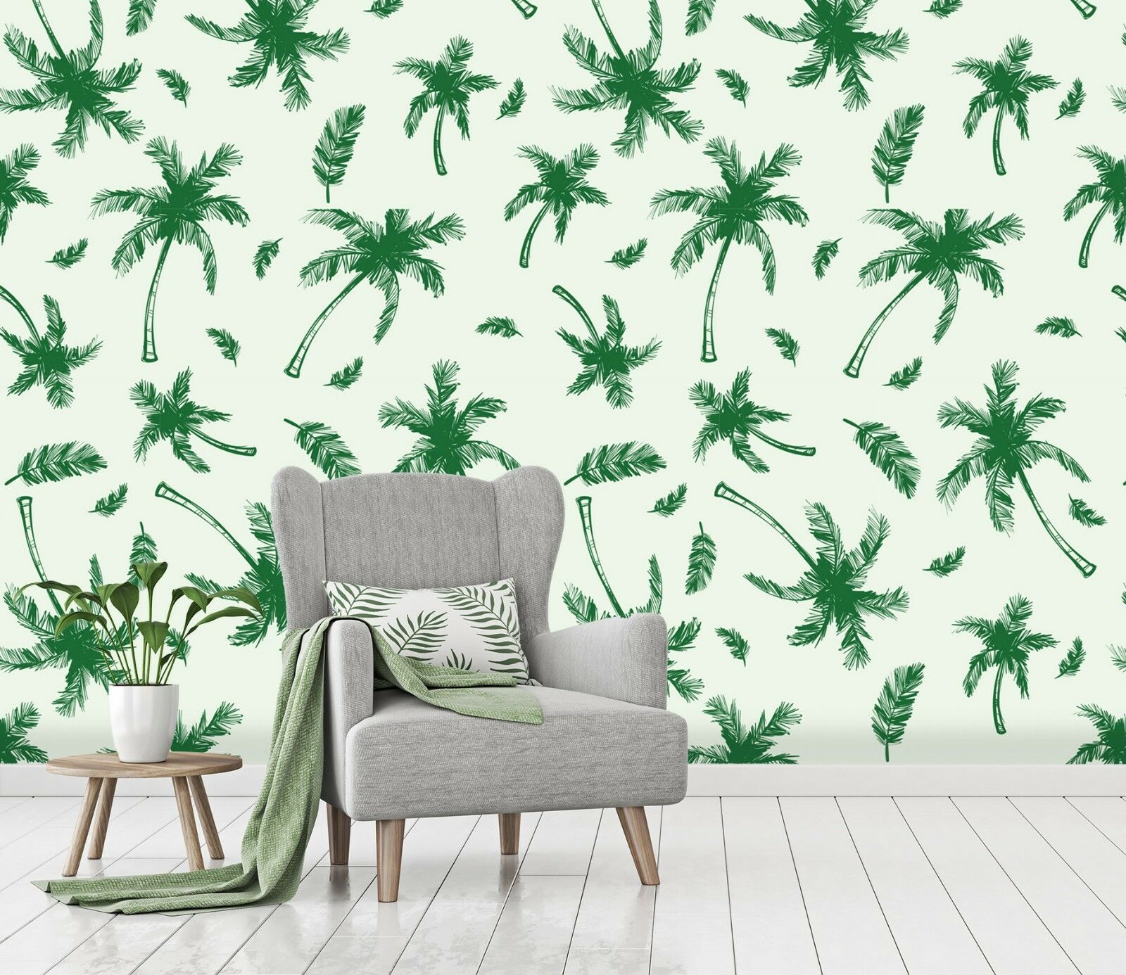 3d Grün Trees 13 Wallpaper Mural Print Wall Indoor - Pferde Tapete - HD Wallpaper 