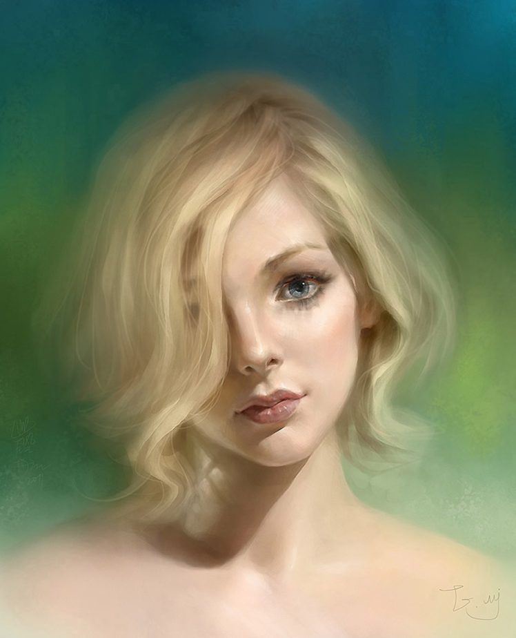 Short Blonde Hair Girl Drawing - 748x924 Wallpaper 