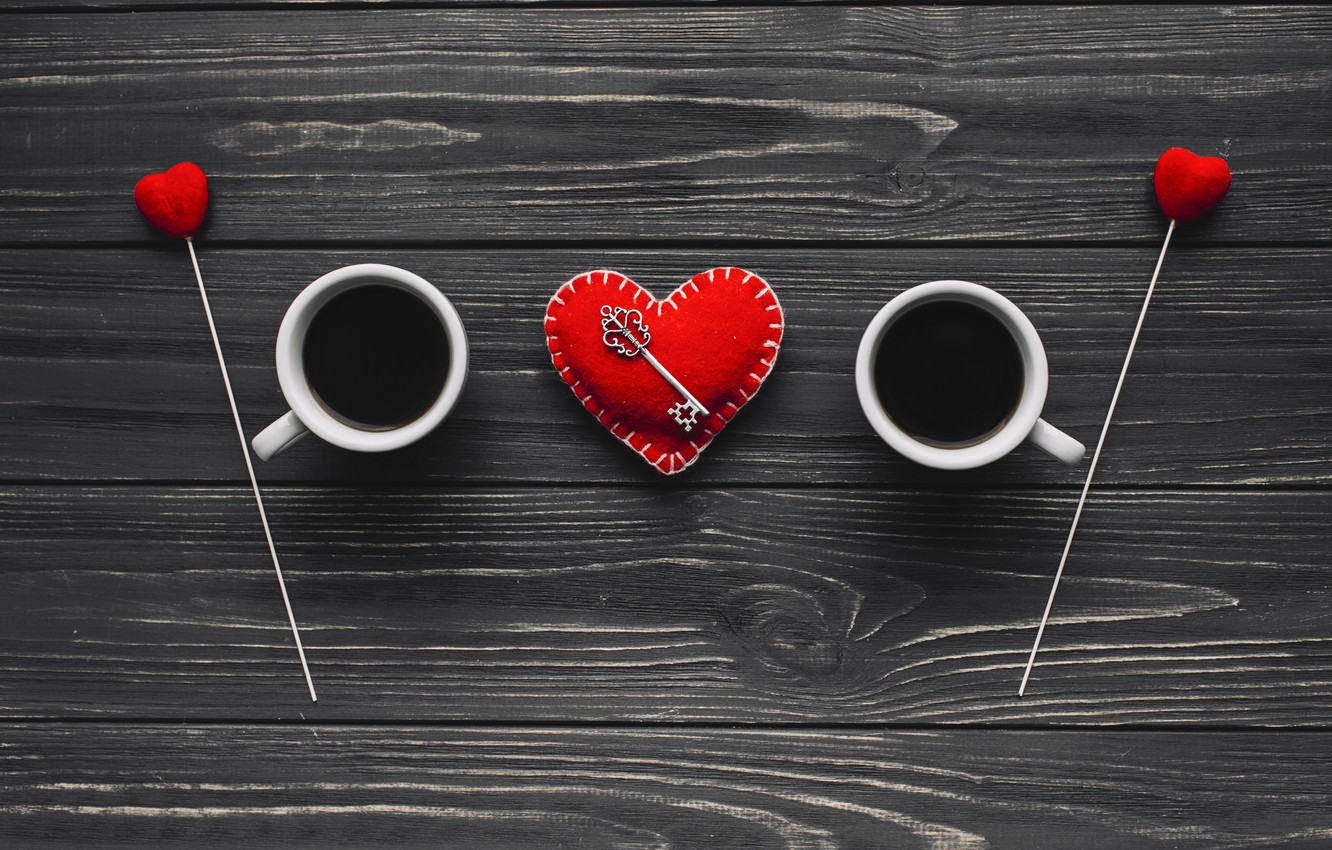 Photo Wallpaper Love, Heart, Coffee, Cup, Love, Heart, - Heart - HD Wallpaper 