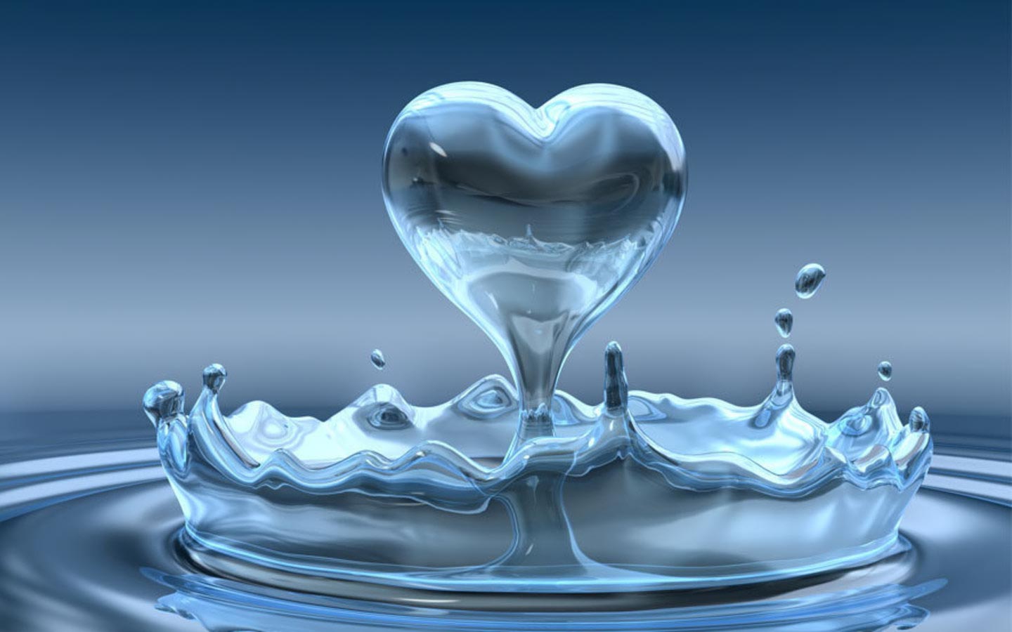 Love Splash Water Vector Wallpaper - Drop Of Water Heart - HD Wallpaper 