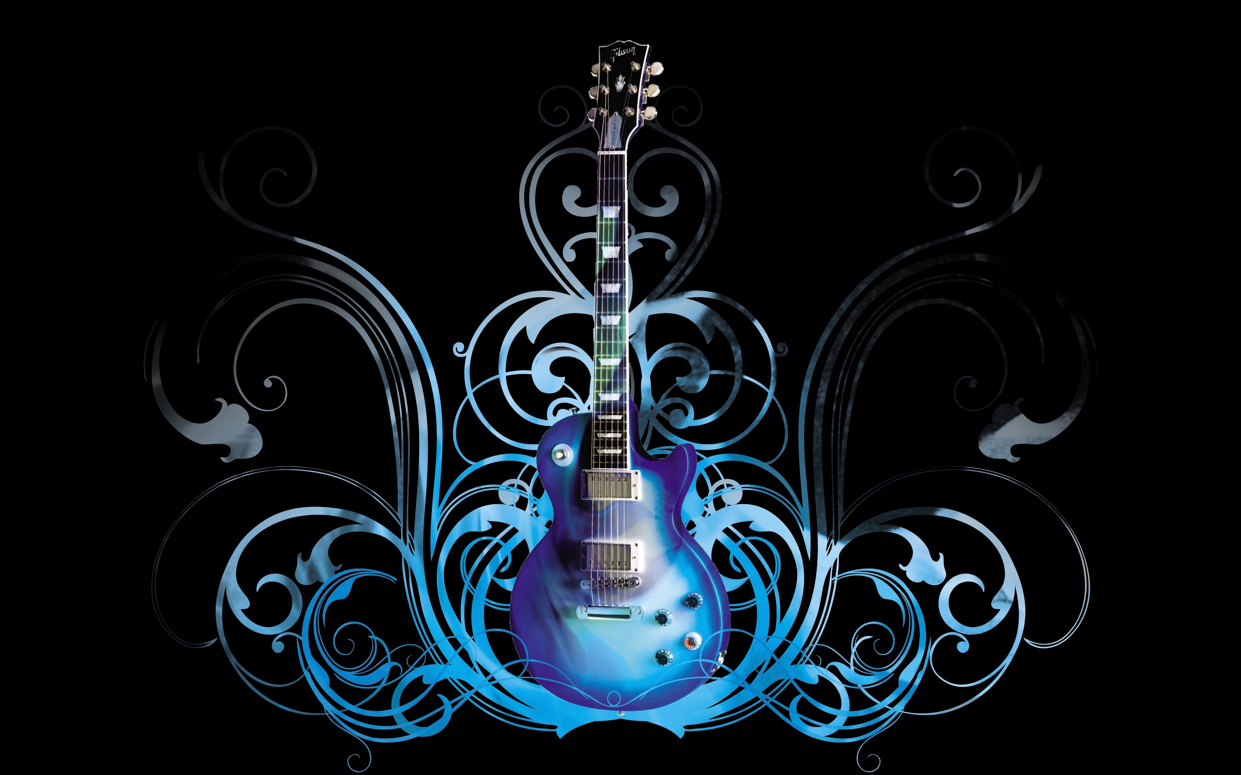 Abstract Guitar Wallpaper Photo On Wallpaper Hd 4000 - 3d Wallpaper Guitar Hd - HD Wallpaper 