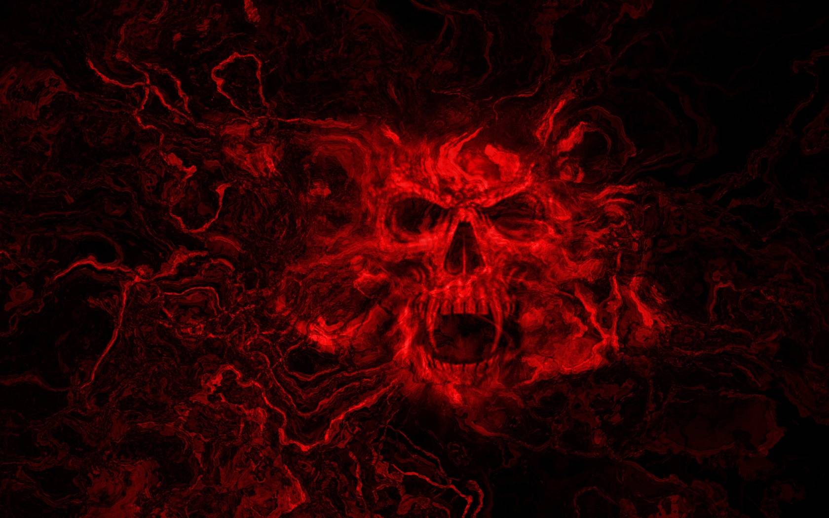 Horror Wallpaper - Dark Red Skull Background - HD Wallpaper 