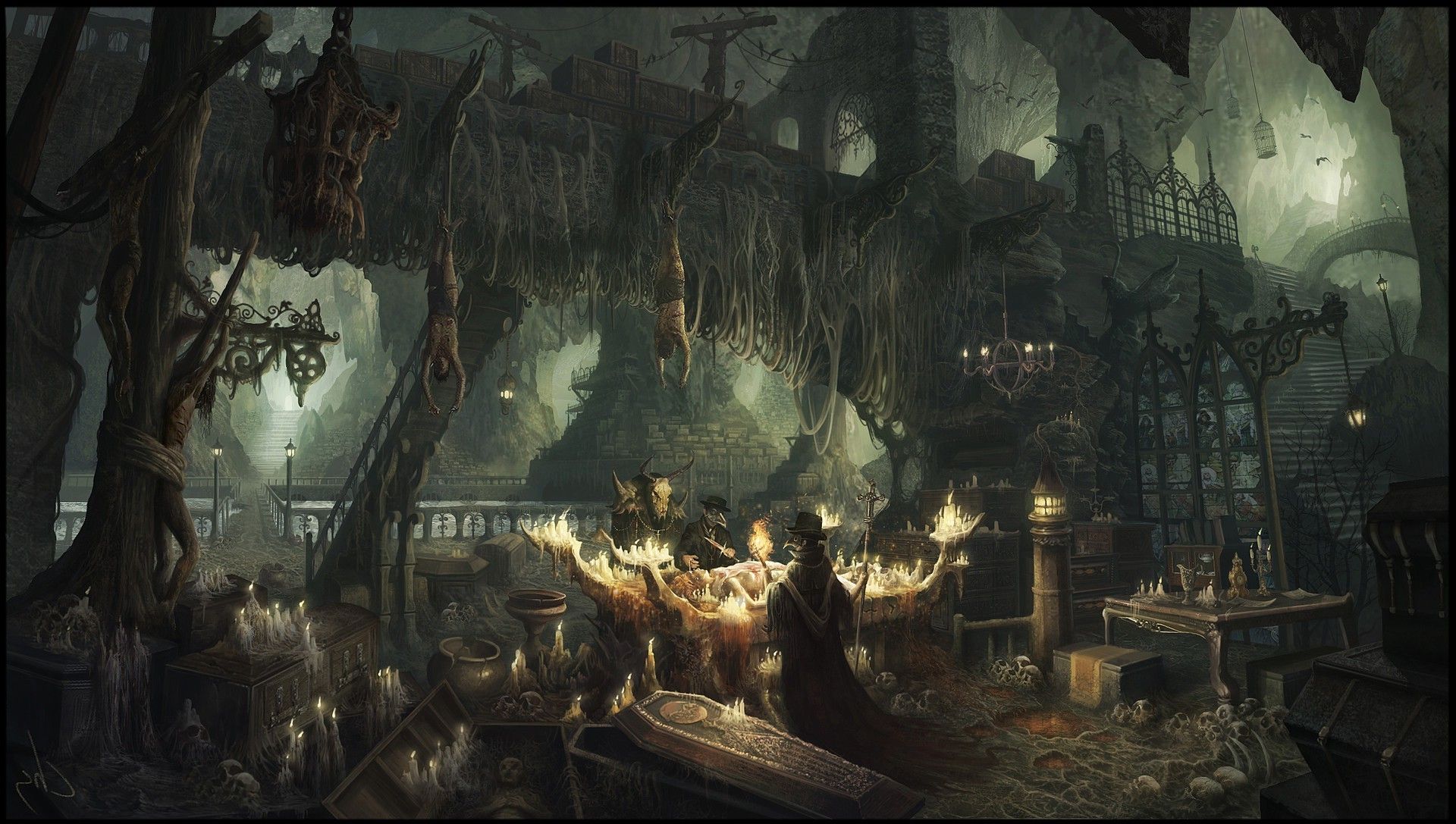 Artwork, Fantasy Art, Plague Doctors, Horror Wallpapers - Plague Doctor Pc Background - HD Wallpaper 