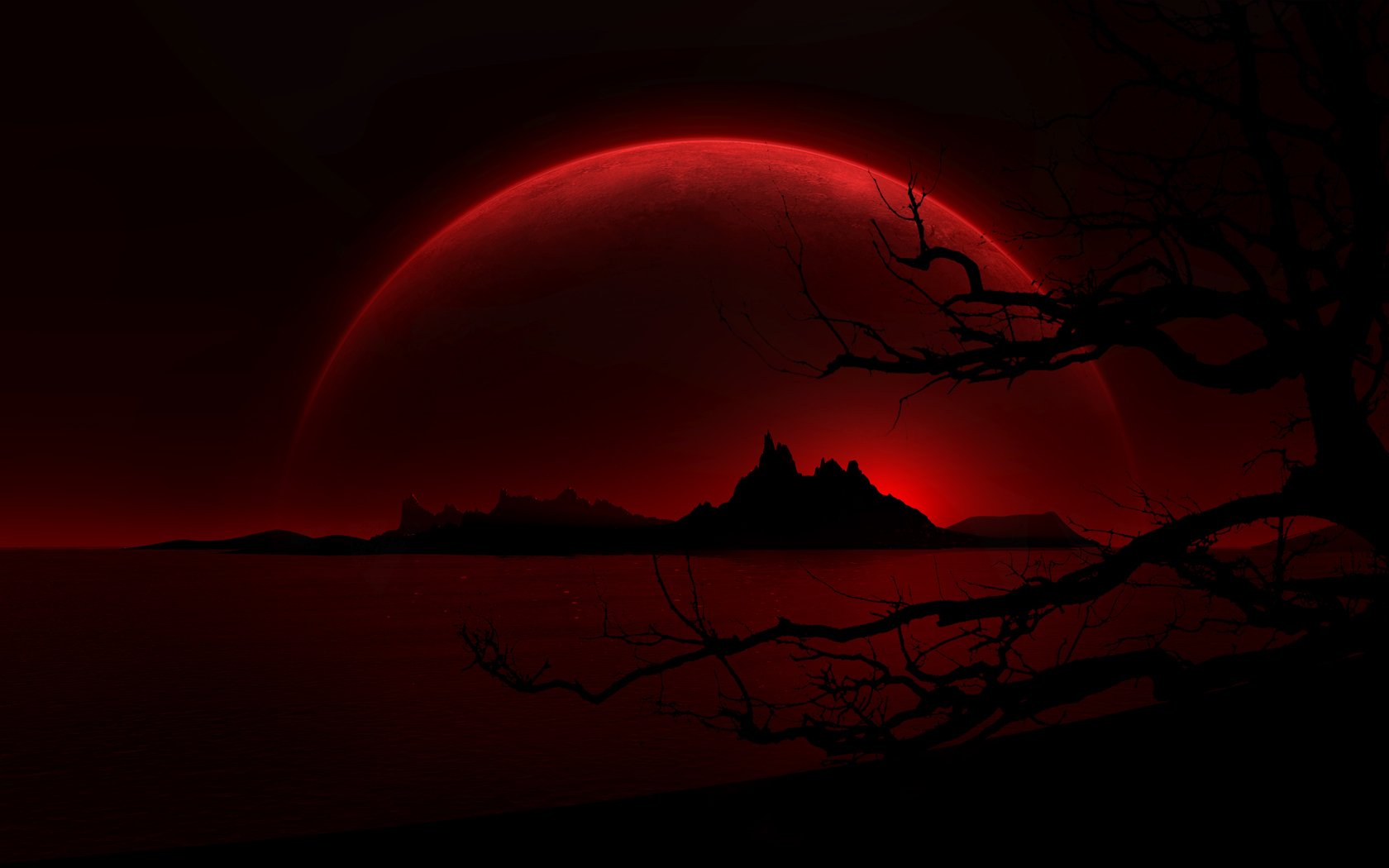 Black And Red Landscape 1680x1050 Wallpaper Teahub Io