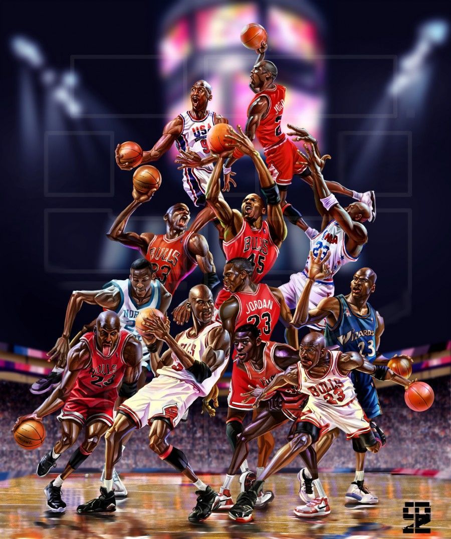Dope Art Work Of The Goat - Michael Jordan Dunk Art - HD Wallpaper 