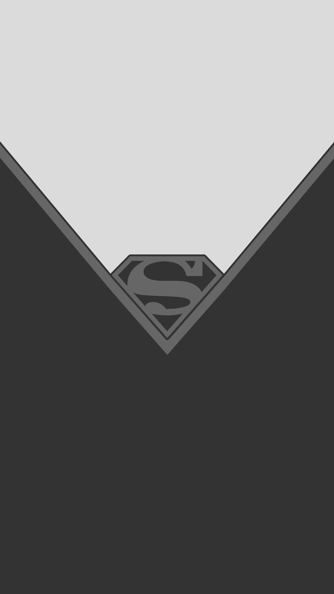 Black White Superman Minimal Wallpaper - Superman Minimalist - HD Wallpaper 