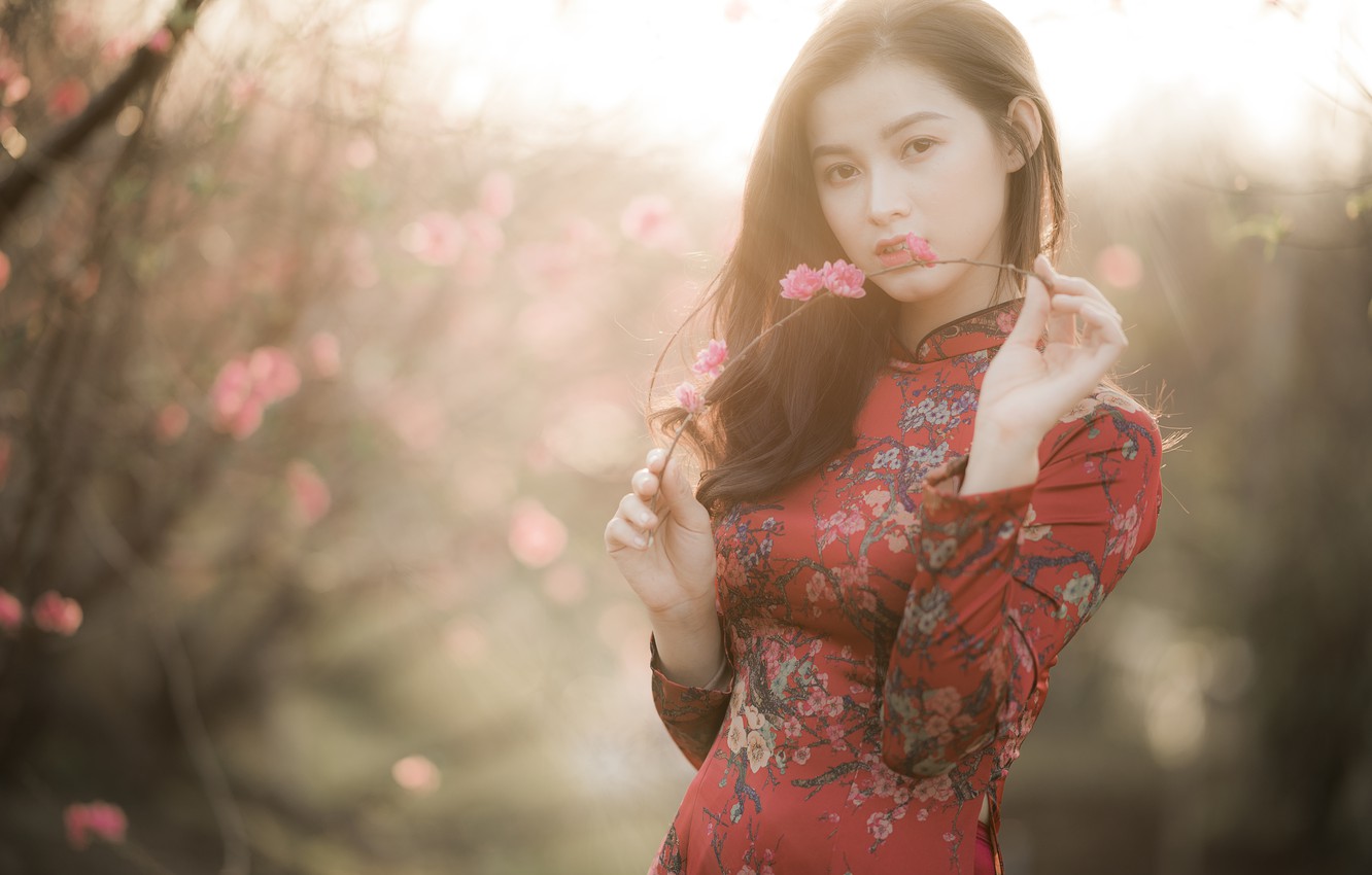 Photo Wallpaper Girl, Woman, Asian, Cute - Girl - HD Wallpaper 