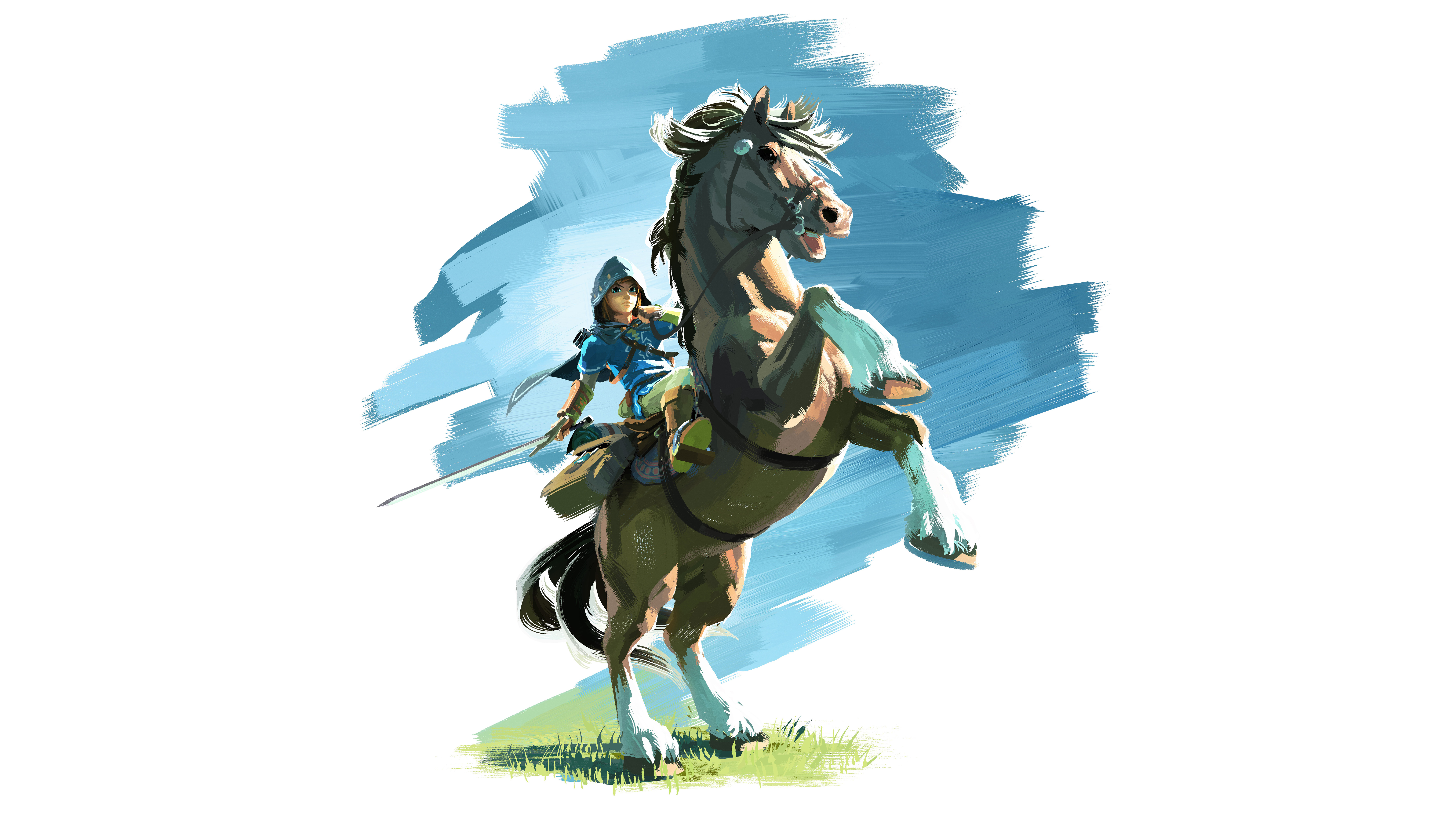 Legend Of Zelda Breath Of The Wild Link On A Horse - HD Wallpaper 