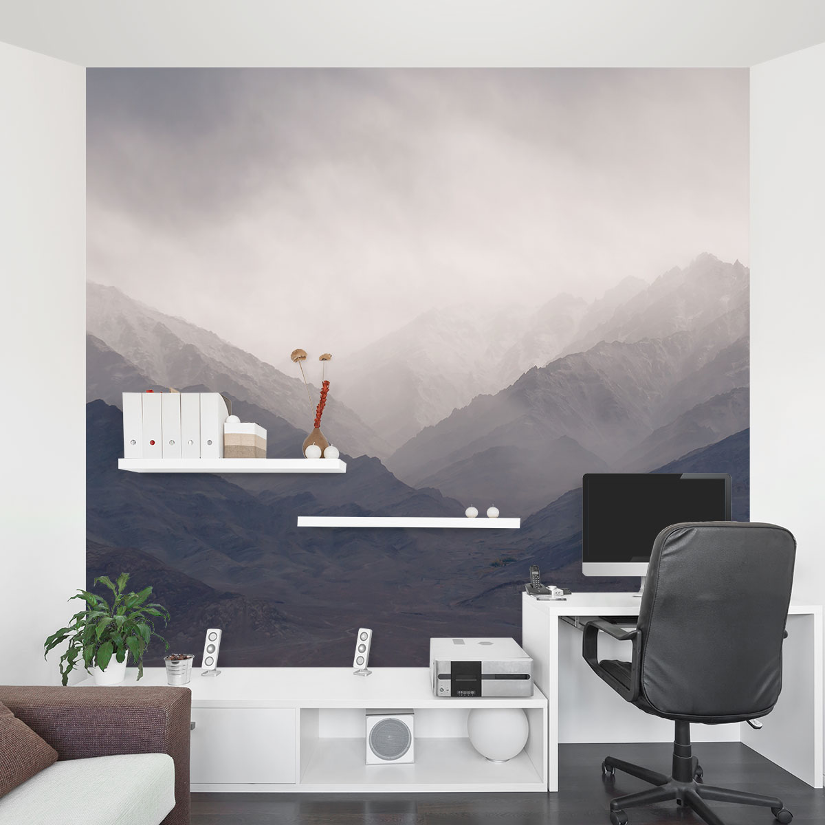 Misty Mountains Wall Mural - Brooklyn Bridge Wall Murals - HD Wallpaper 