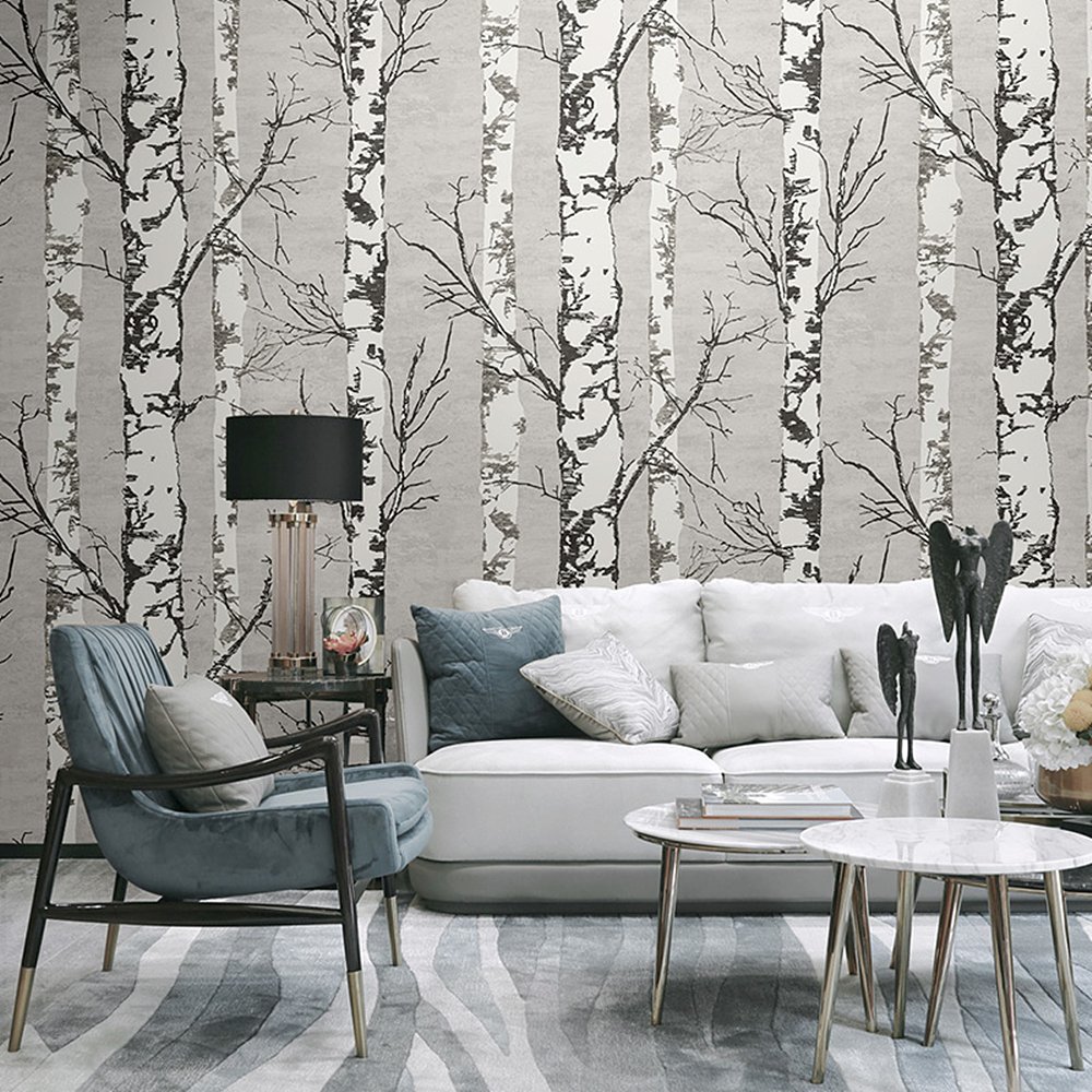Birch Tree Wallpaper Bedroom - HD Wallpaper 
