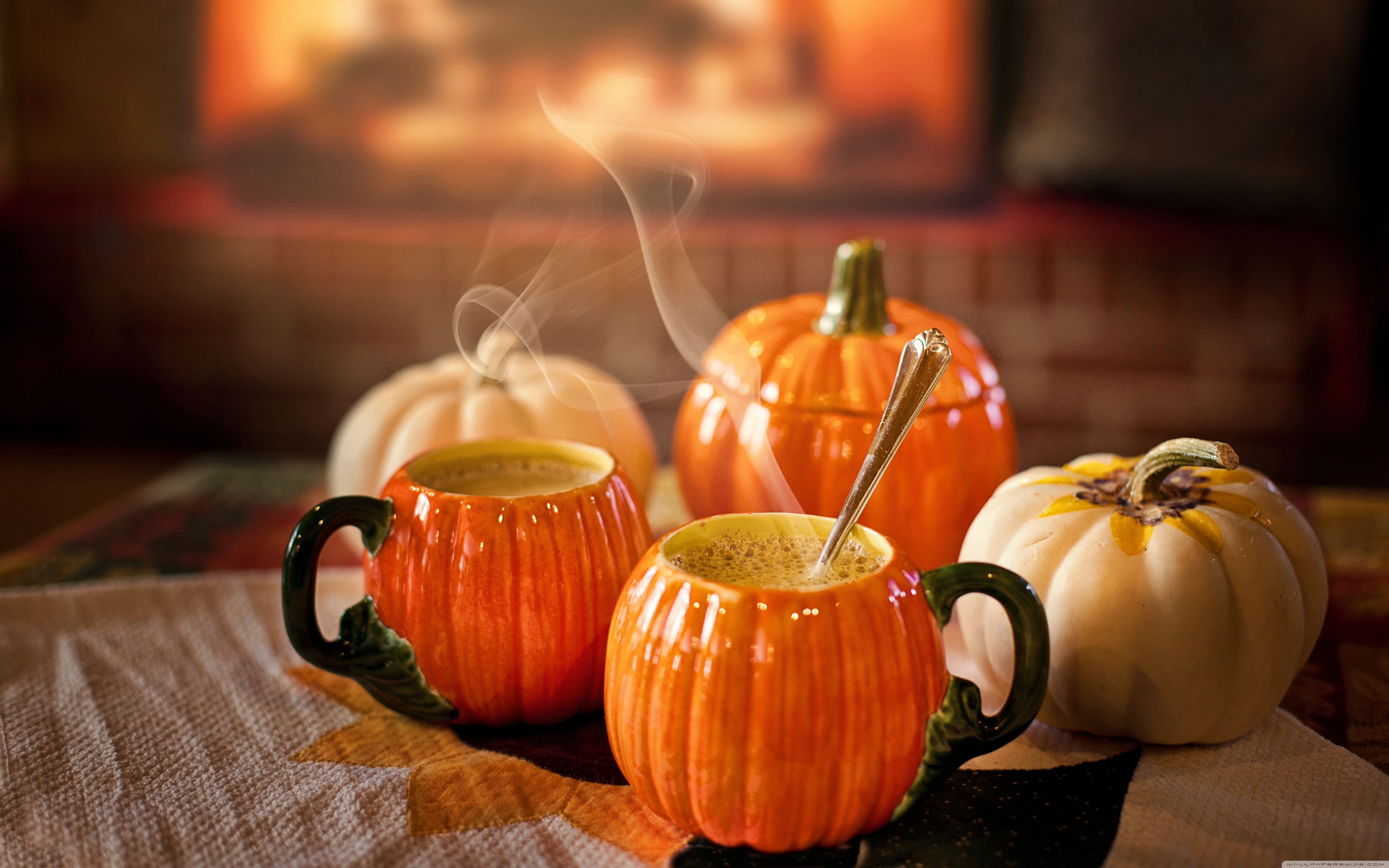 Happy Thanksgiving Day 2019 ❤ 4k Hd Desktop Wallpapers - Fall Pumpkin Spice Latte - HD Wallpaper 