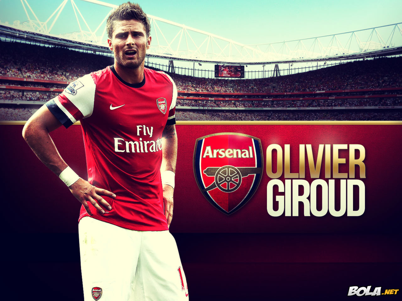 Olivier Giroud Wallpaper - Emirates Stadium - HD Wallpaper 