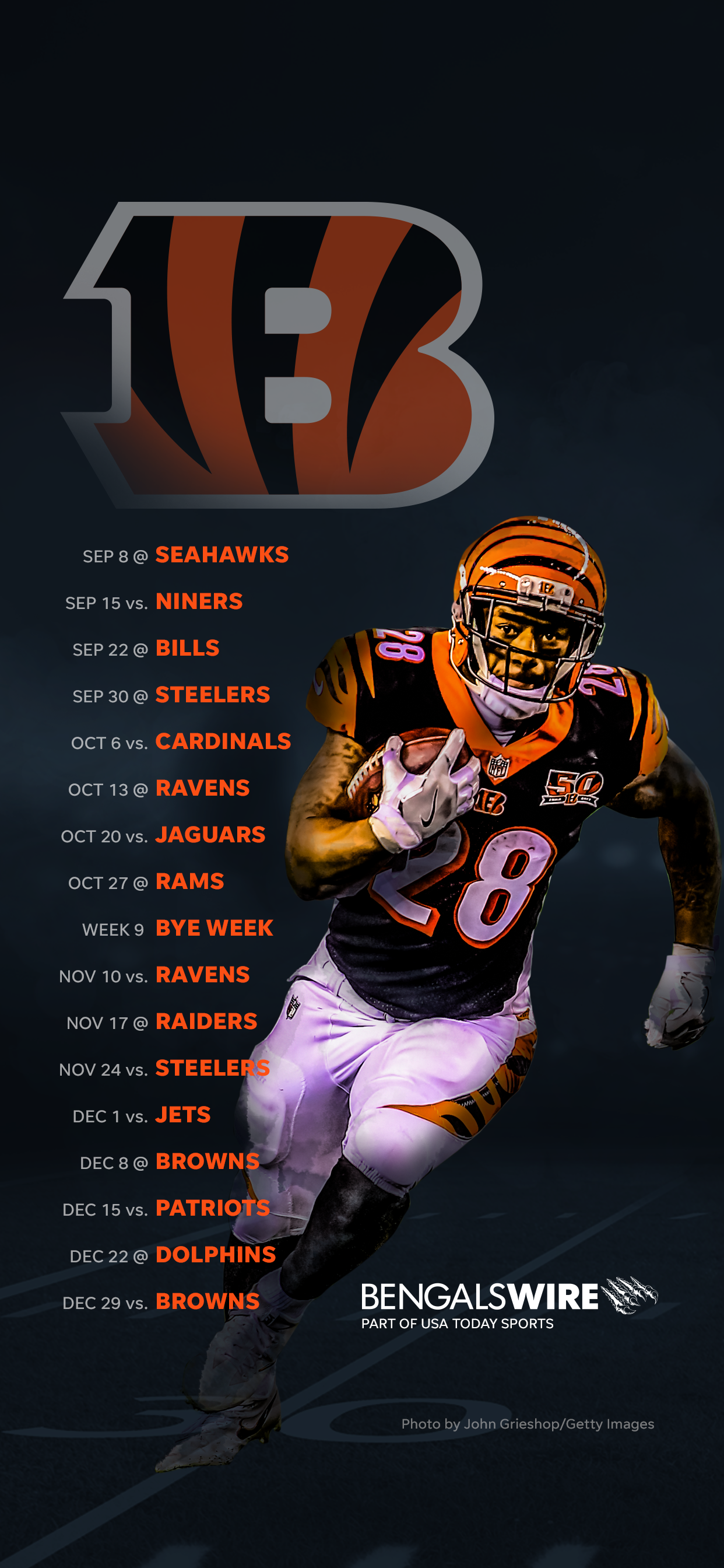 Cincinnati Bengals 2019 Schedule - HD Wallpaper 