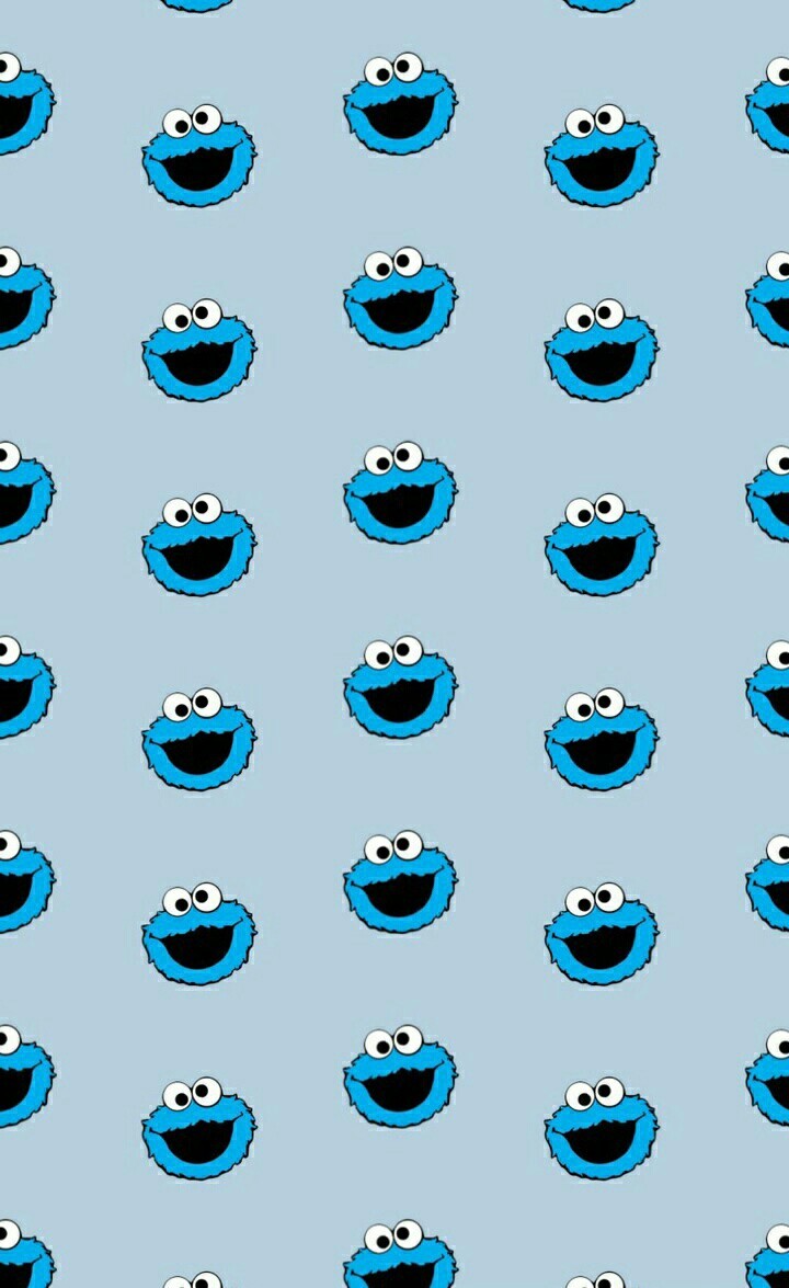 Blue, Cookie Monster, And Pattern Image - Cookie Monster Wallpaper Phone - HD Wallpaper 