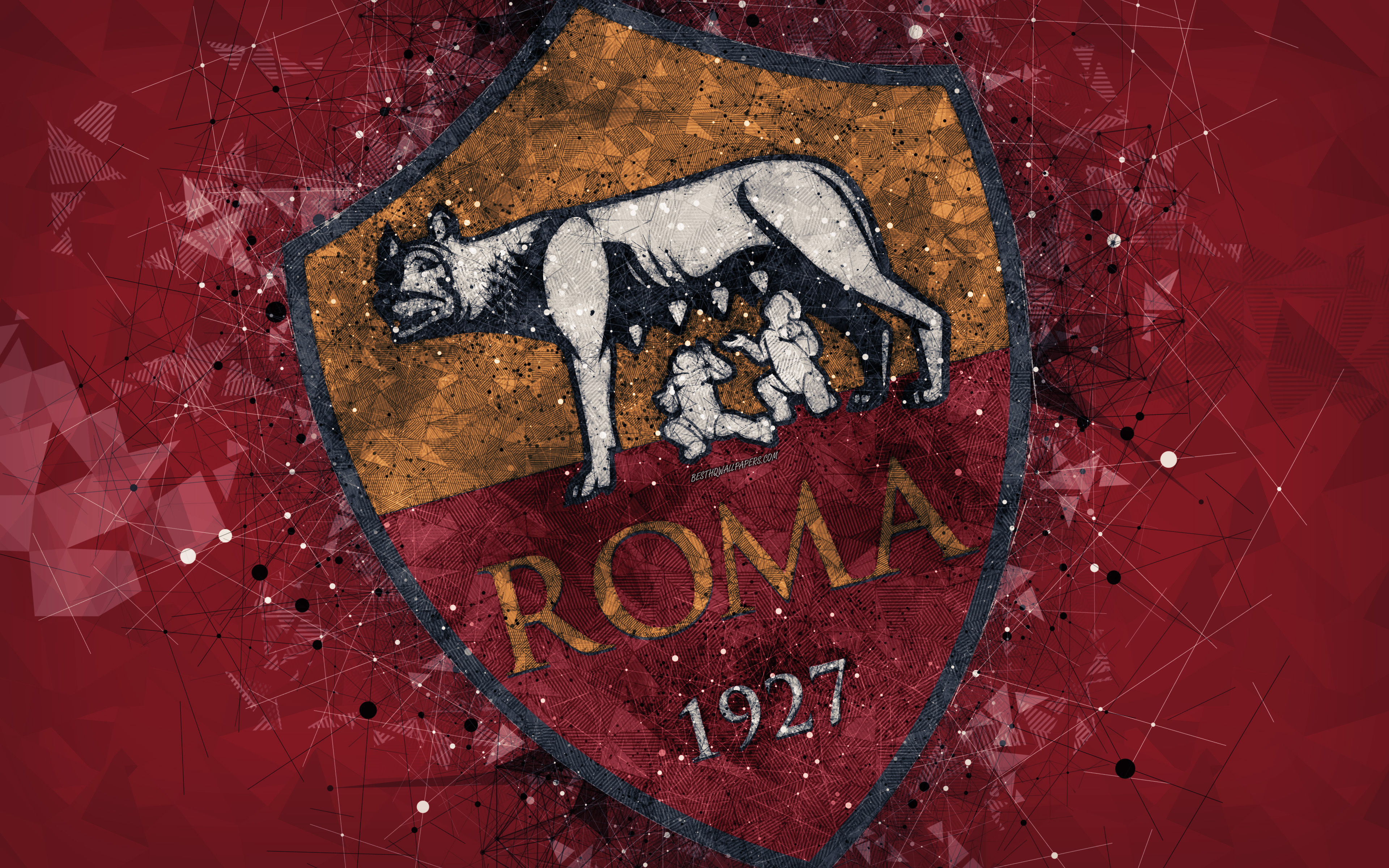 As Roma, 4k, Italian Football Club, Creative Art Logo, - Sfondi As Roma 4k - HD Wallpaper 