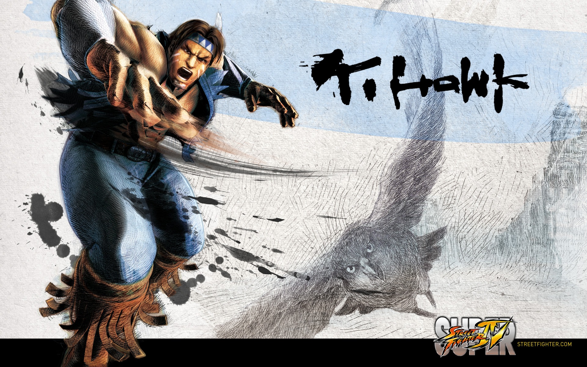 Super Street Fighter 4 Ink Chinese Style Wallpaper - Super Street Fighter 4 T - HD Wallpaper 