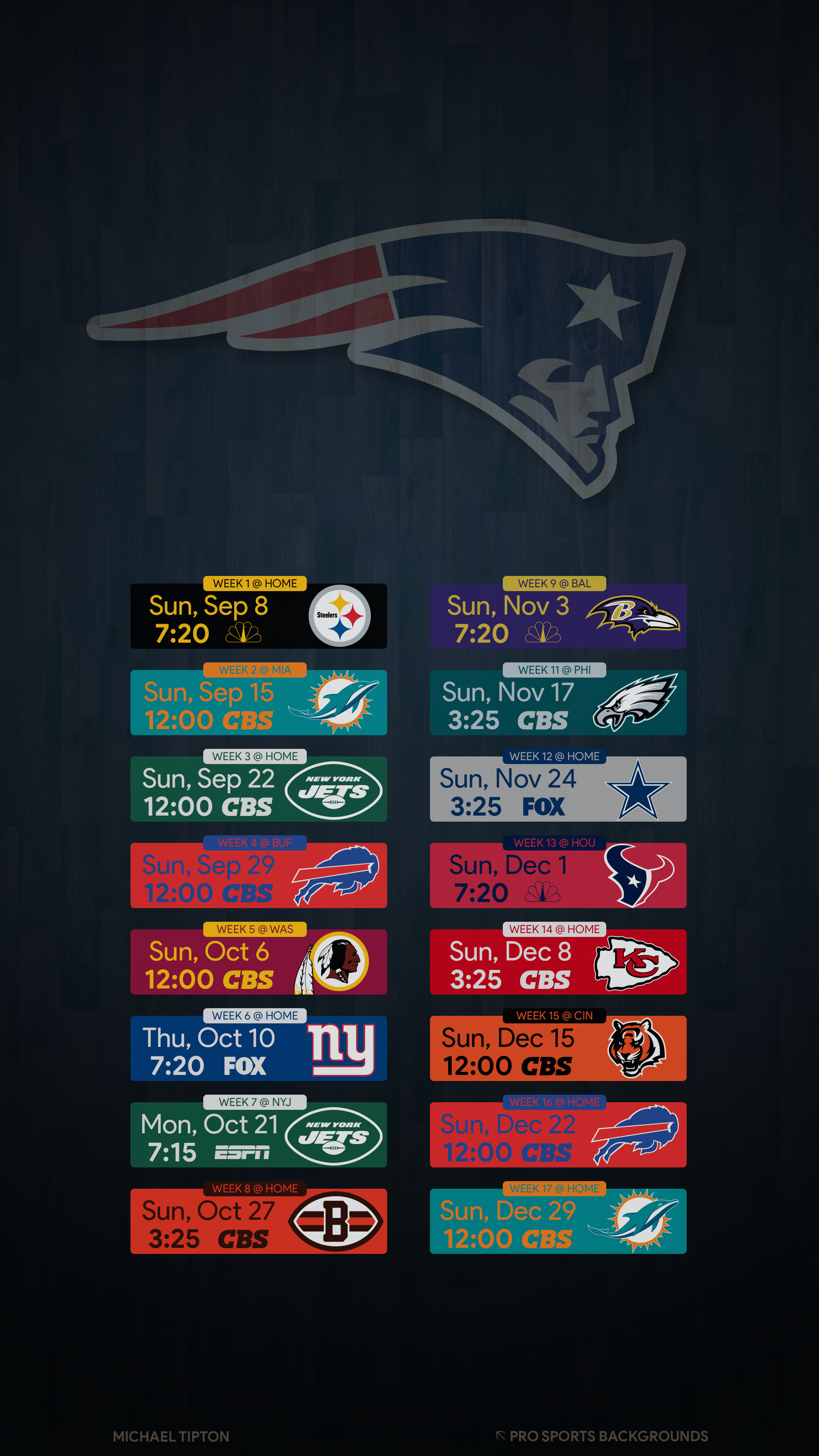 New England Patriots 2019 Schedule - HD Wallpaper 