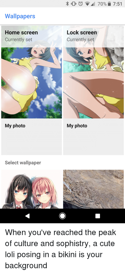 Anime, Cute, And Bikini - Lock Screen Wallpaper Memes - HD Wallpaper 