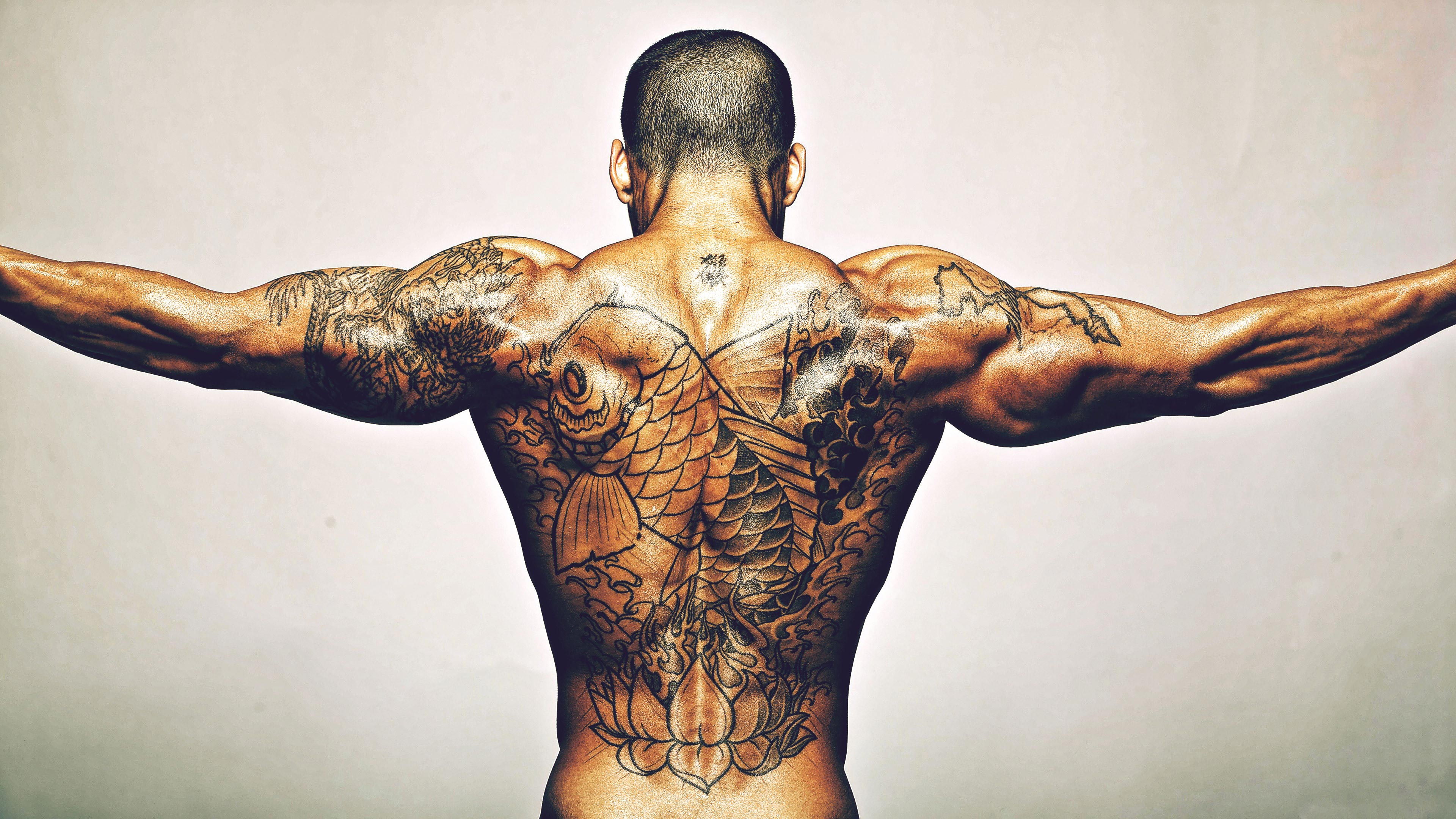 Back Male Dragon Tattoo - HD Wallpaper 