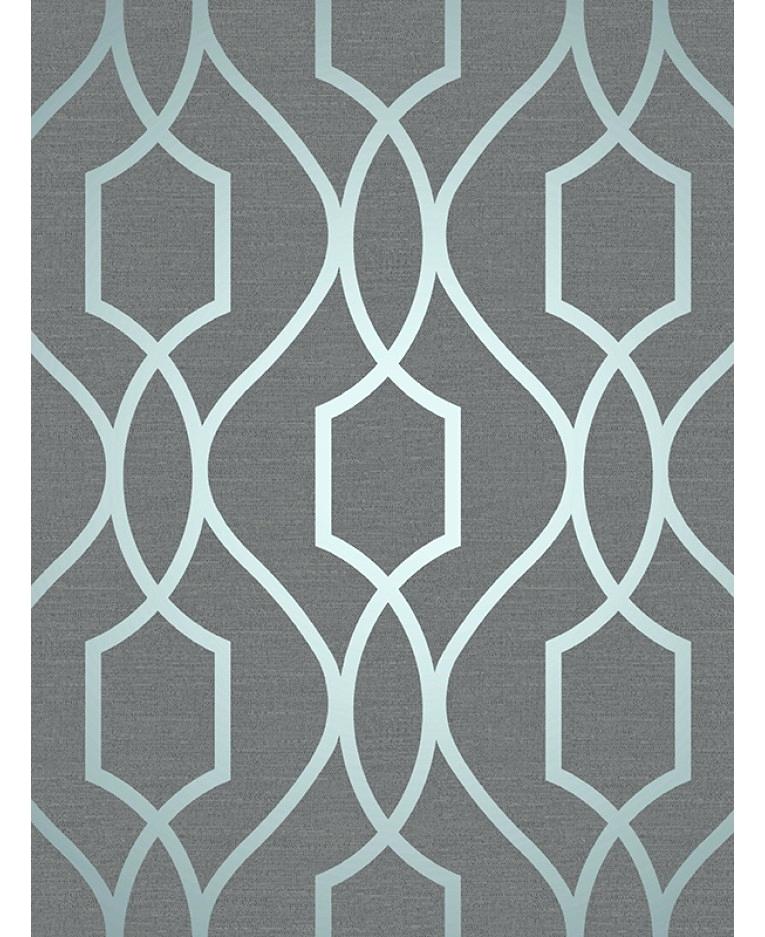 Teal And Grey Wallpaper Living Room - HD Wallpaper 