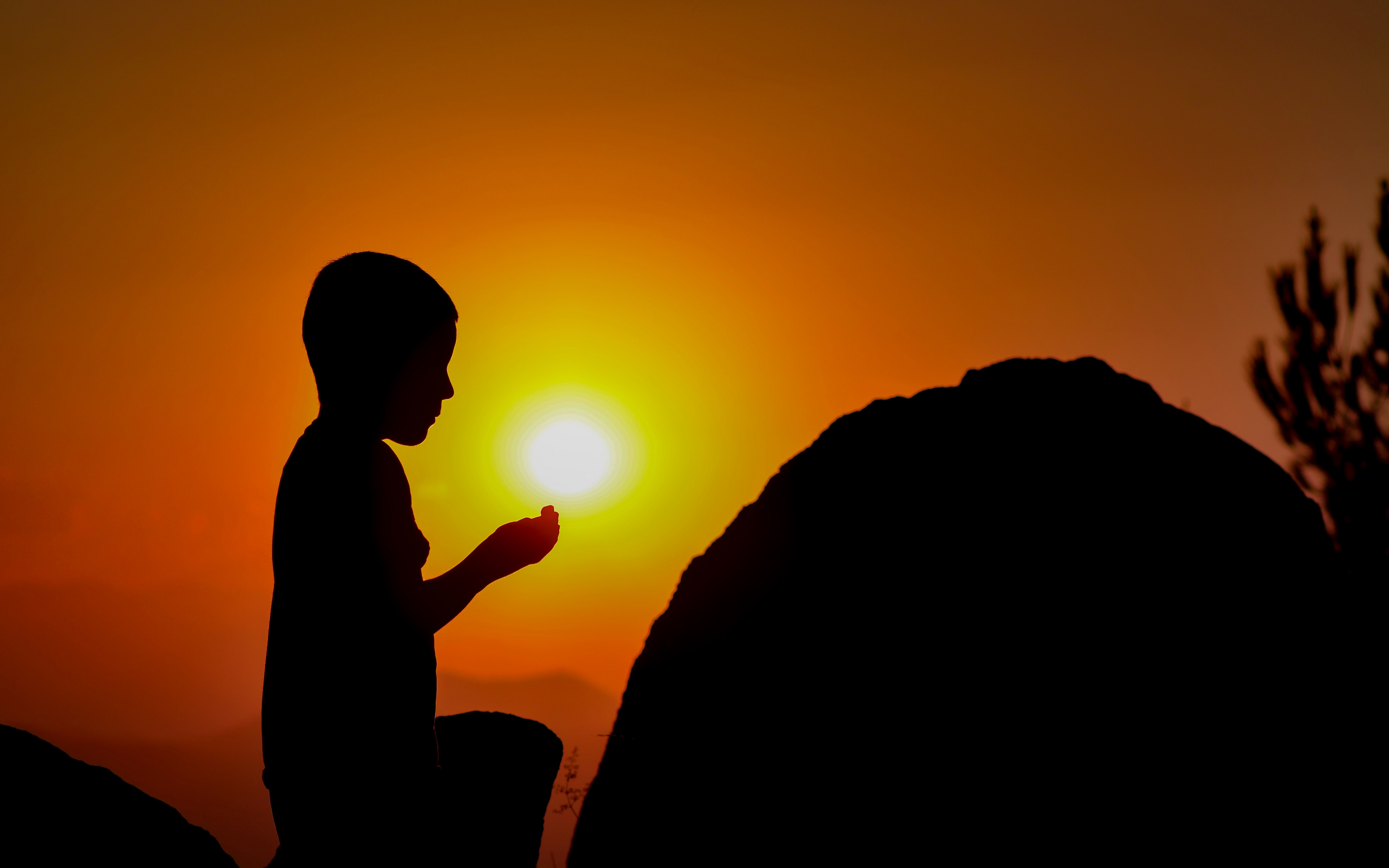 Wallpaper Child, Prayer, Silhouette - HD Wallpaper 