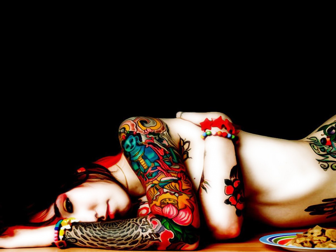 Girl Tattoos On Sexy Body - Full Hd Wallpaper Tattoo Sexy - HD Wallpaper 