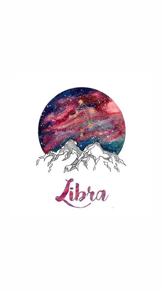 Libra Zodiac Watercolor - HD Wallpaper 