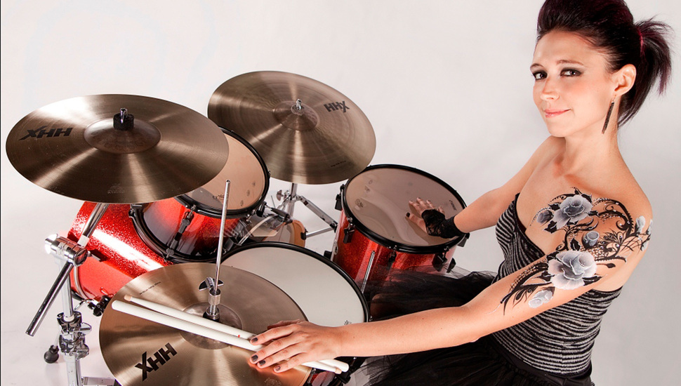 Drum, Musician, On, Profesionnal, Emmanuelle Caplette, - Emmanuelle Caplette Drummer Sexy - HD Wallpaper 