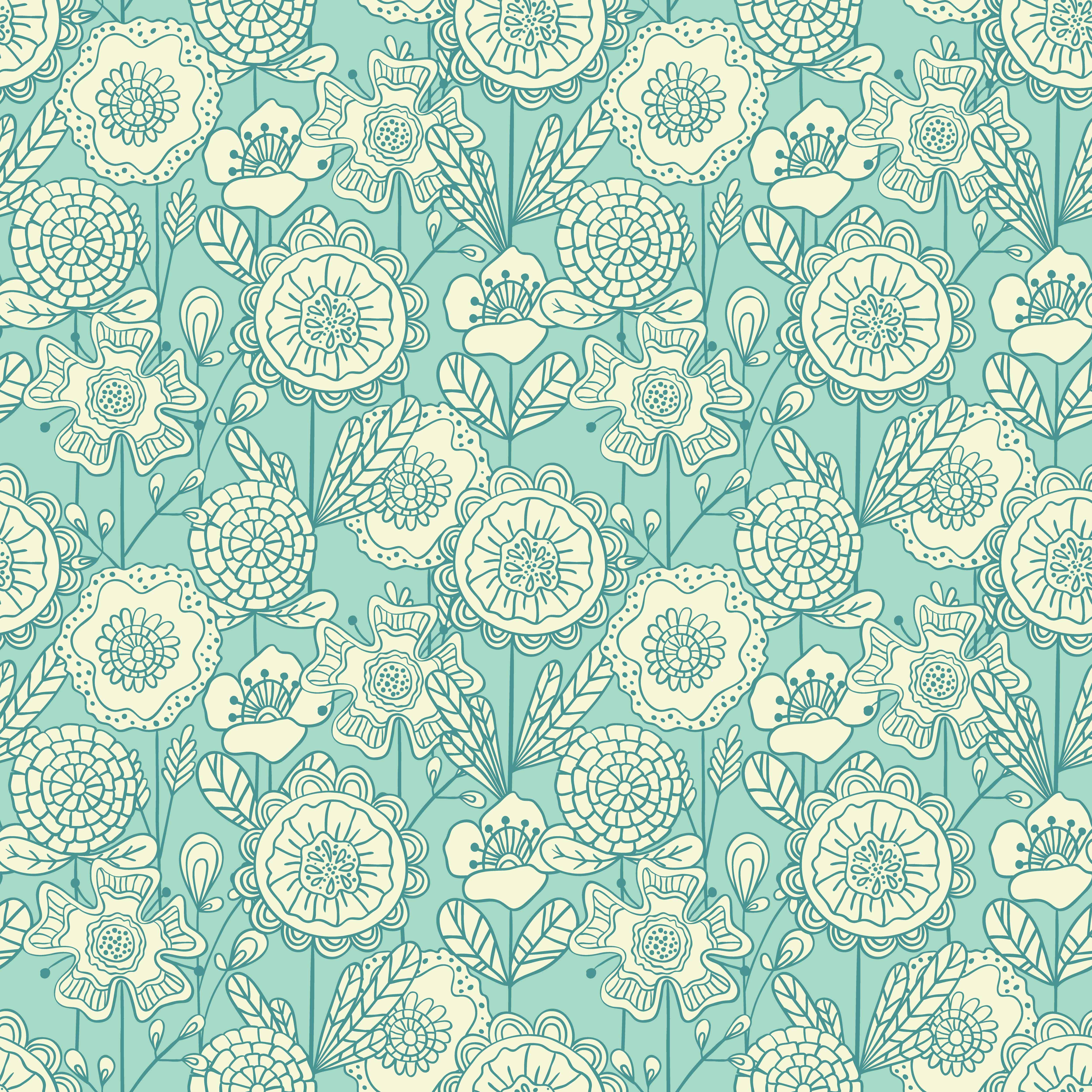 Vector Seamless Colorful Floral Background - Colorful Scrapbook Background Design - HD Wallpaper 