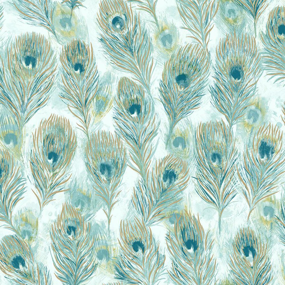Peacock Feather Wallpaper Design - HD Wallpaper 