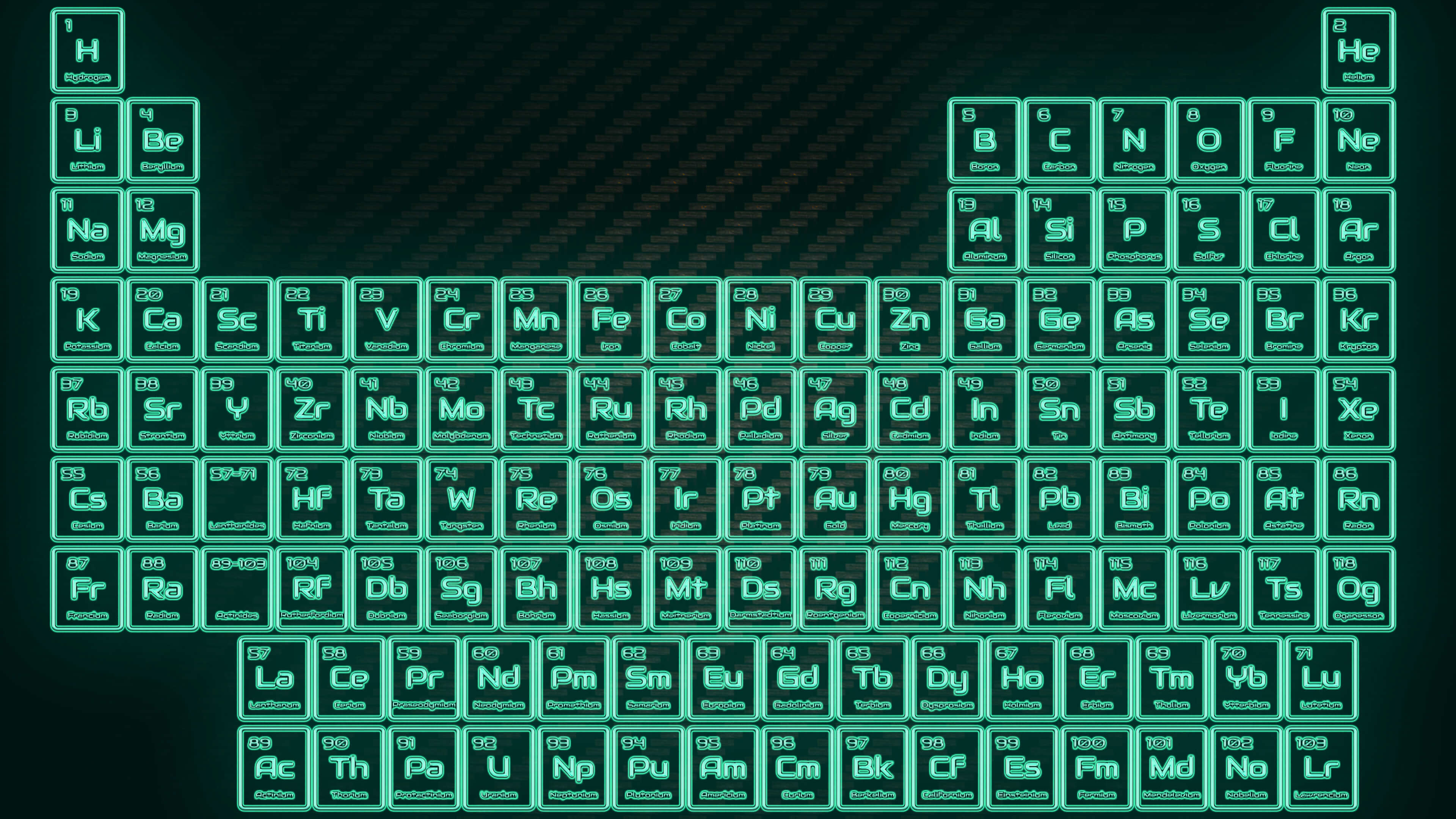 3840x2160, Tritium Neon Glowing Tube Periodic Table - Periodic Table Neon Color - HD Wallpaper 