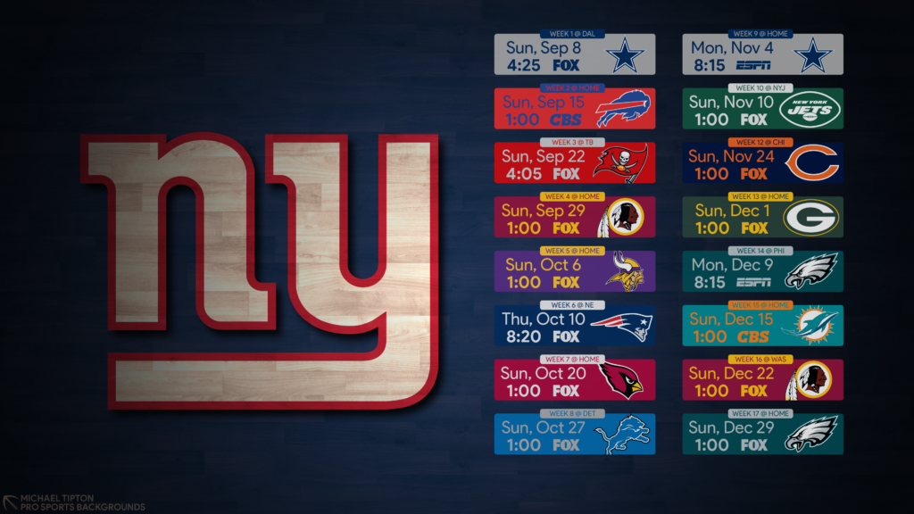 2019 Nfl New York Giants Desktop Hardwood Schedule - New York Giants 2019 Schedule - HD Wallpaper 