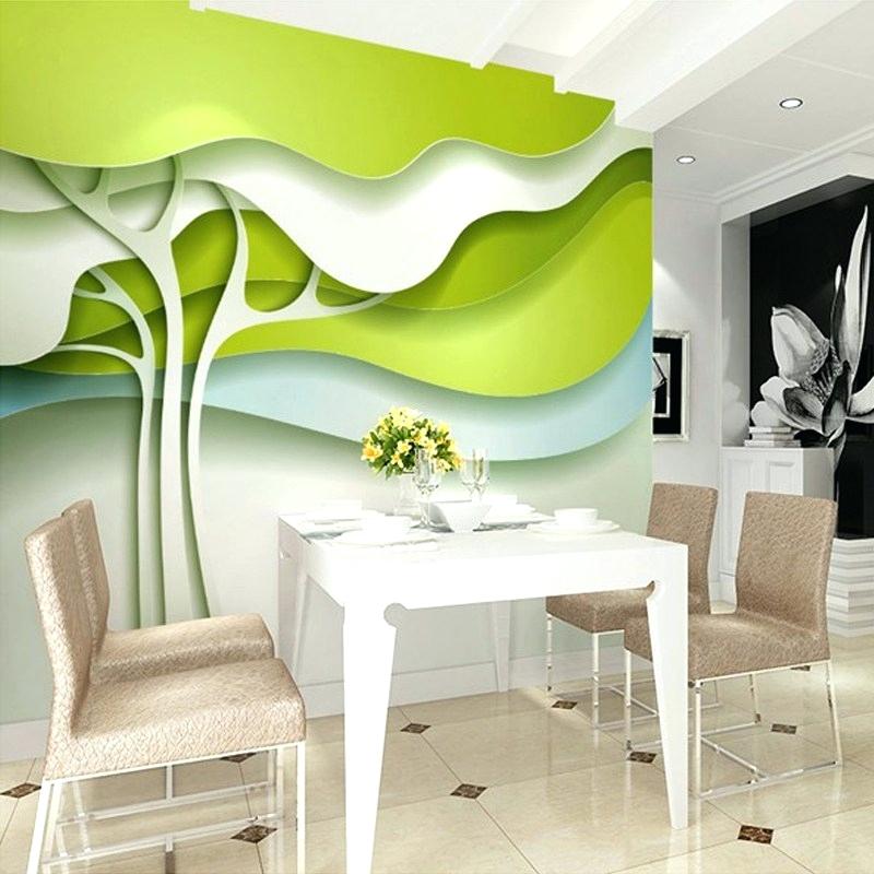 Kitchen Wallpaper Murals Custom Leaves Modern Minimalist - 3d Mural Wallpaper For Kitchen Wall - HD Wallpaper 