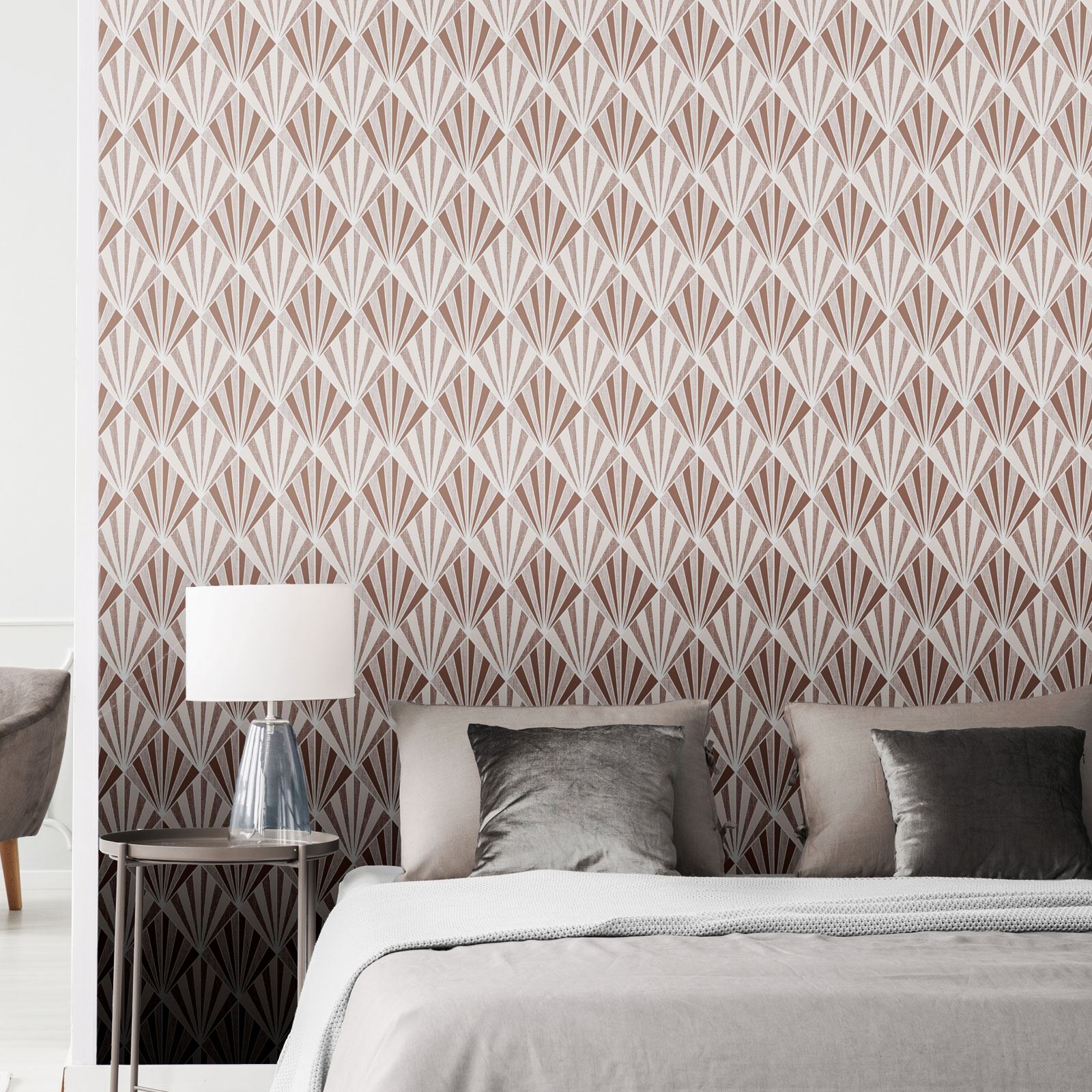 Rose Gold Pink Wallpaper Geometric Metallic Marble - Muriva - HD Wallpaper 