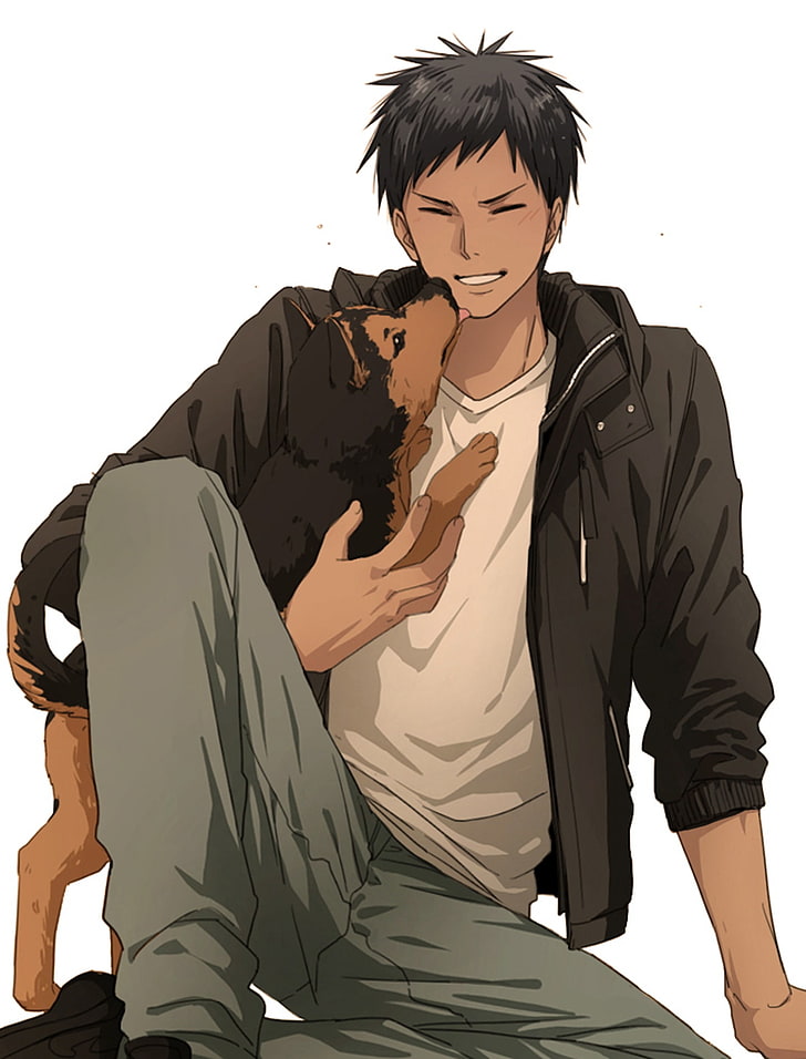Anime, Boy, Cute, Dog, Kuehsy, Kuroko No Basket, Series, - Anime Boy And Dog - HD Wallpaper 