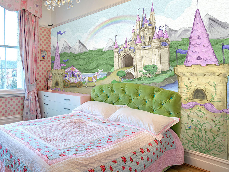 Princess Castle Themed Wallpaper - Childrens Wallpaper Murals - HD Wallpaper 