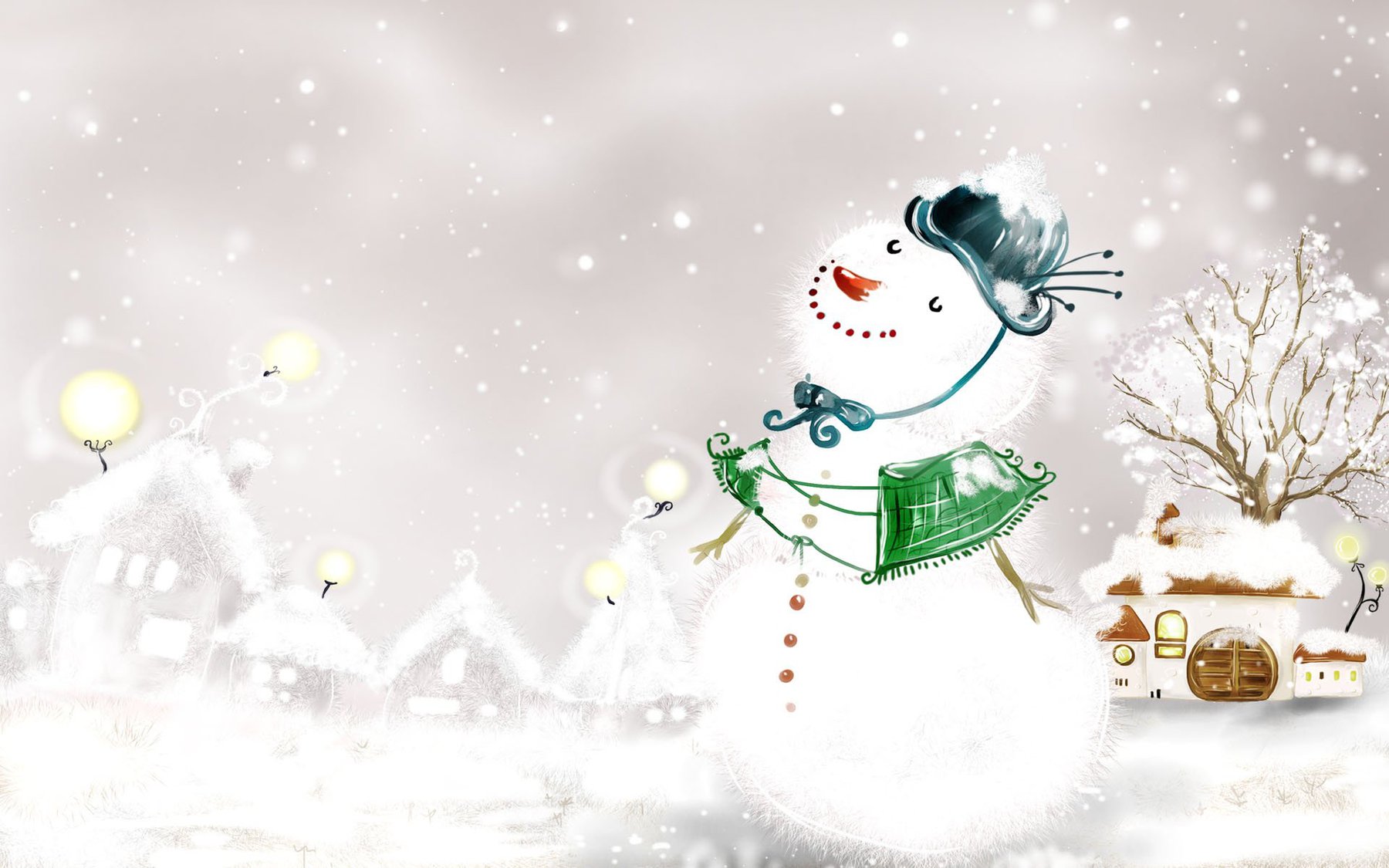 Hd Wallpapers Free Lovely Christmas Snowman Wallpaper - Happy Snowman - HD Wallpaper 