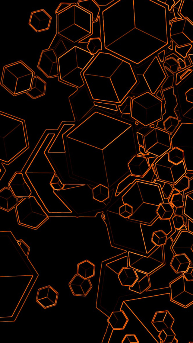 Orange Cubes Iphone Wallpaper - Black And Orange Wallpaper For Iphone - HD Wallpaper 