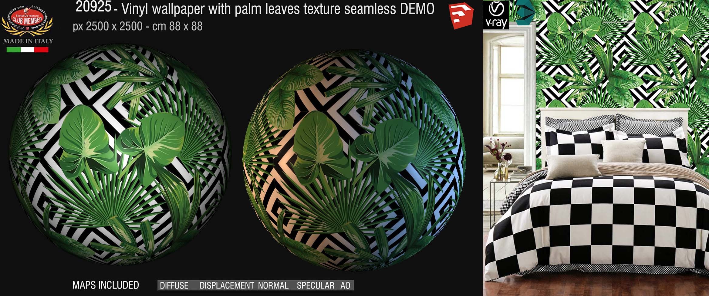 20925 Vinyl Wallpaper With Palm Leaves Pbr Texture - Houseplant - HD Wallpaper 