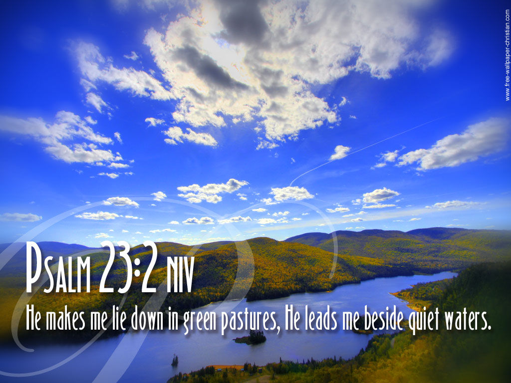 Psalm 23 Nature Bible Verses - HD Wallpaper 